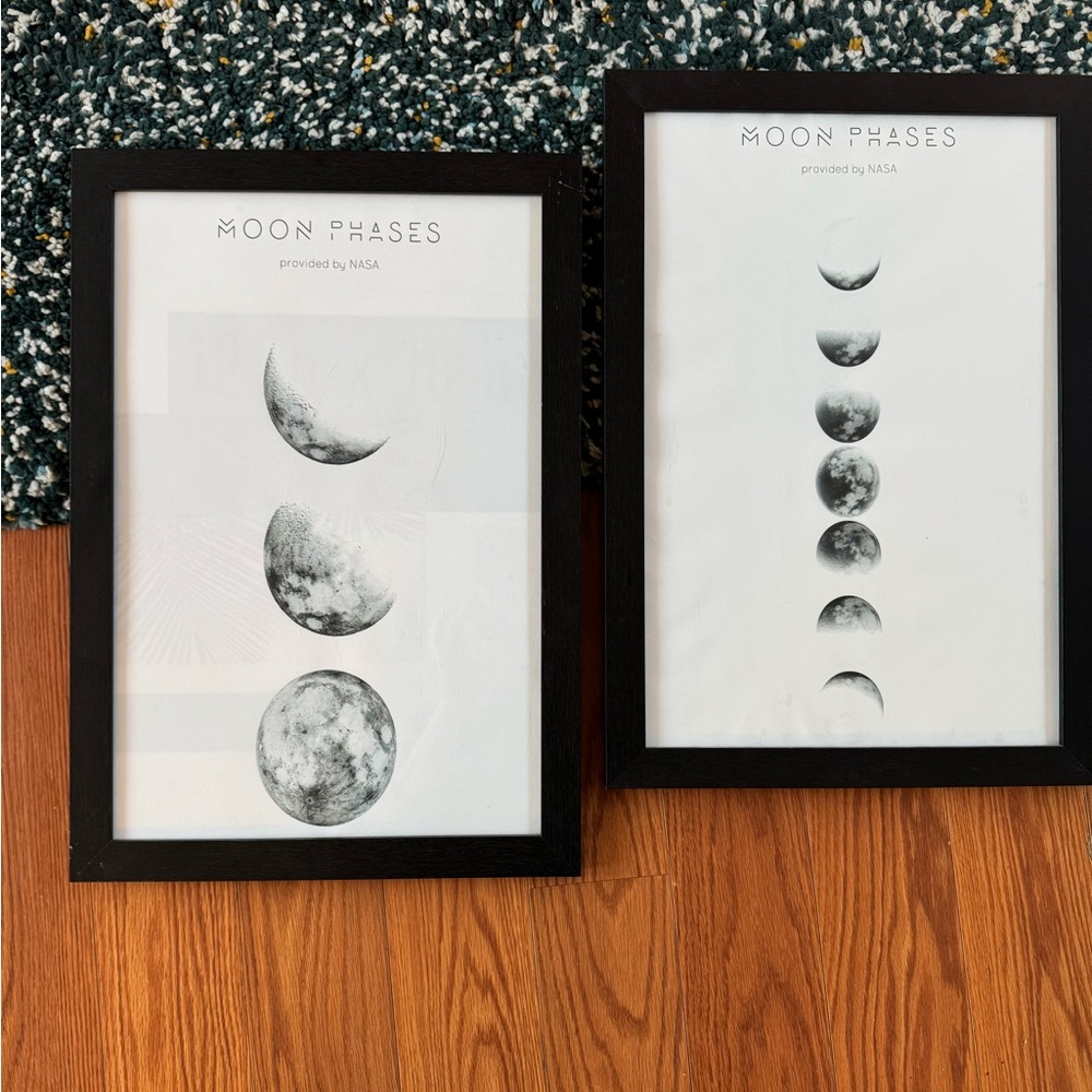 Moon Phases Framed Art Set